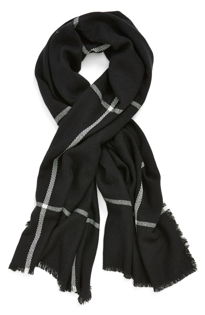 Halogen<sup>®</sup> Windowpane Plaid Blanket Wrap, Main, color, 