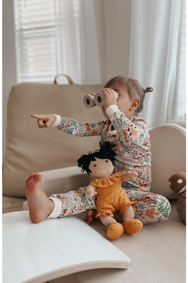 Soft Organic Cotton Baby Doll, Alternate, color, GWEN IN MUSTARD