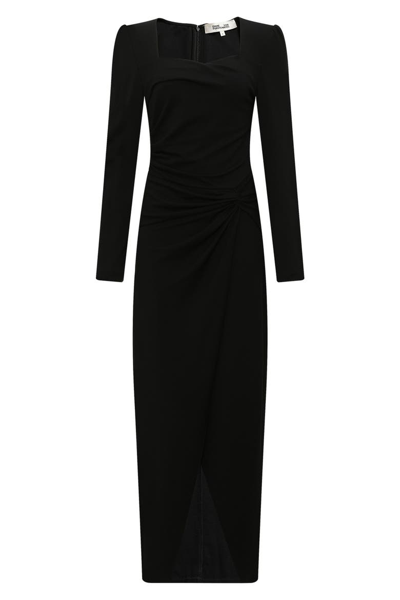 Hughie Long Sleeve Maxi Dress, Alternate, color, BLACK