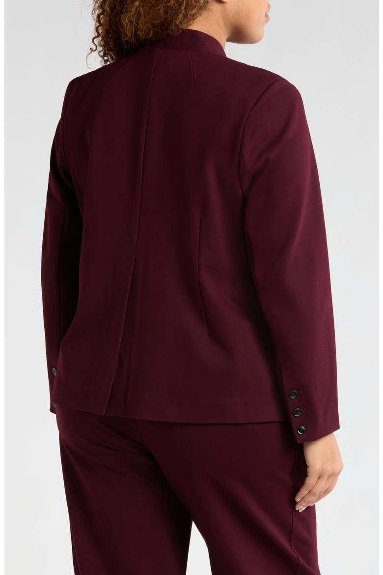 Lennox Padded Shoulder Stretch Ponte Blazer, Alternate, color, BLACK CHERRY