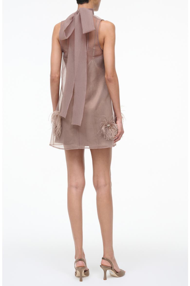 Albee Feather Puff Sleeveless Minidress, Alternate, color, TRUFFLE