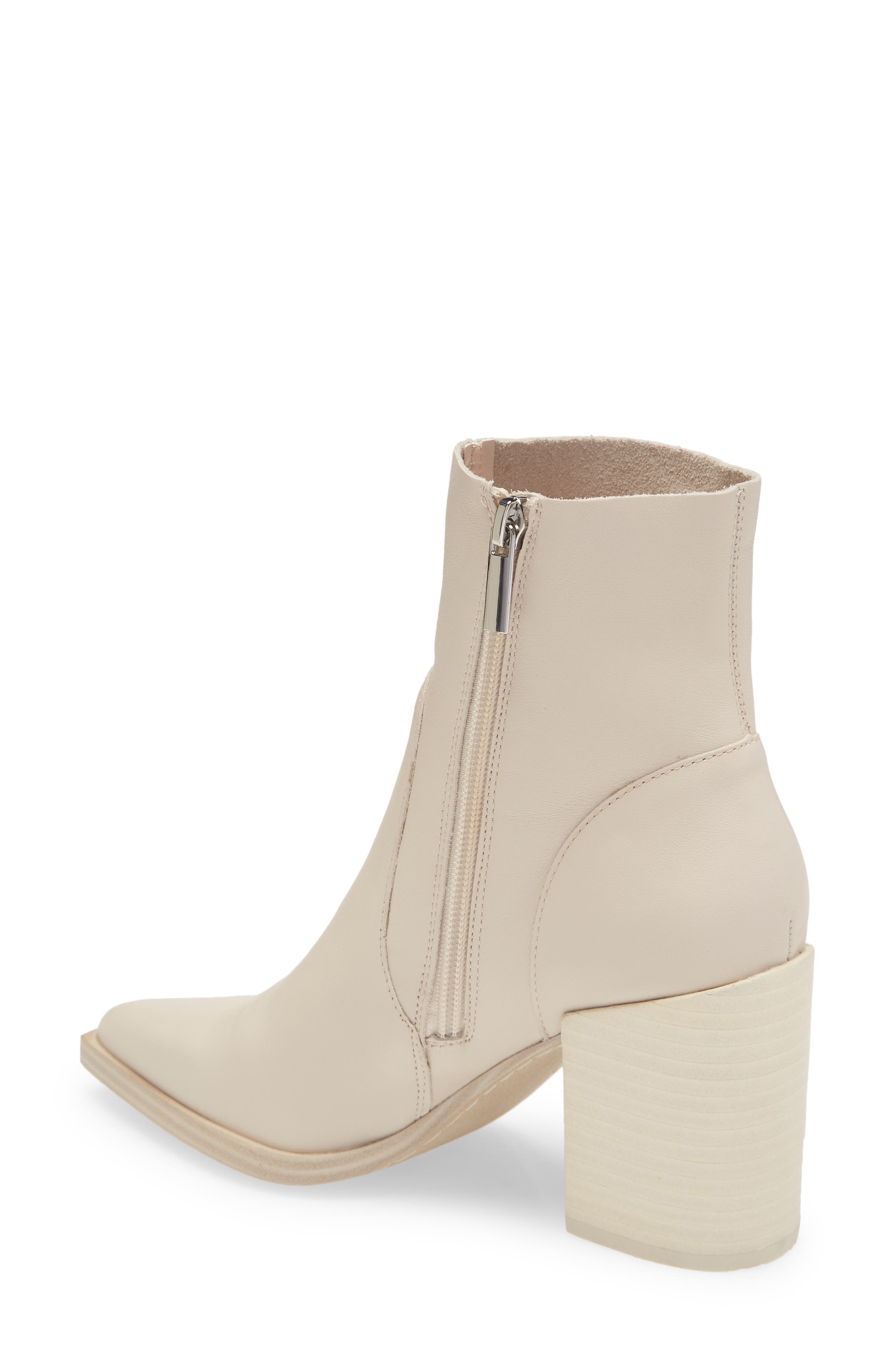 Calabria Pointed Toe Bootie, Alternate, color, BONE LEATH