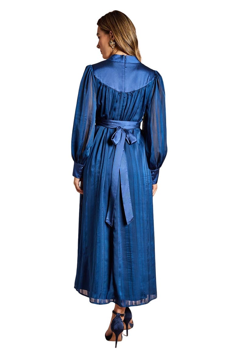 V-Neck Long Sleeve Maxi Dress, Alternate, color, Navy