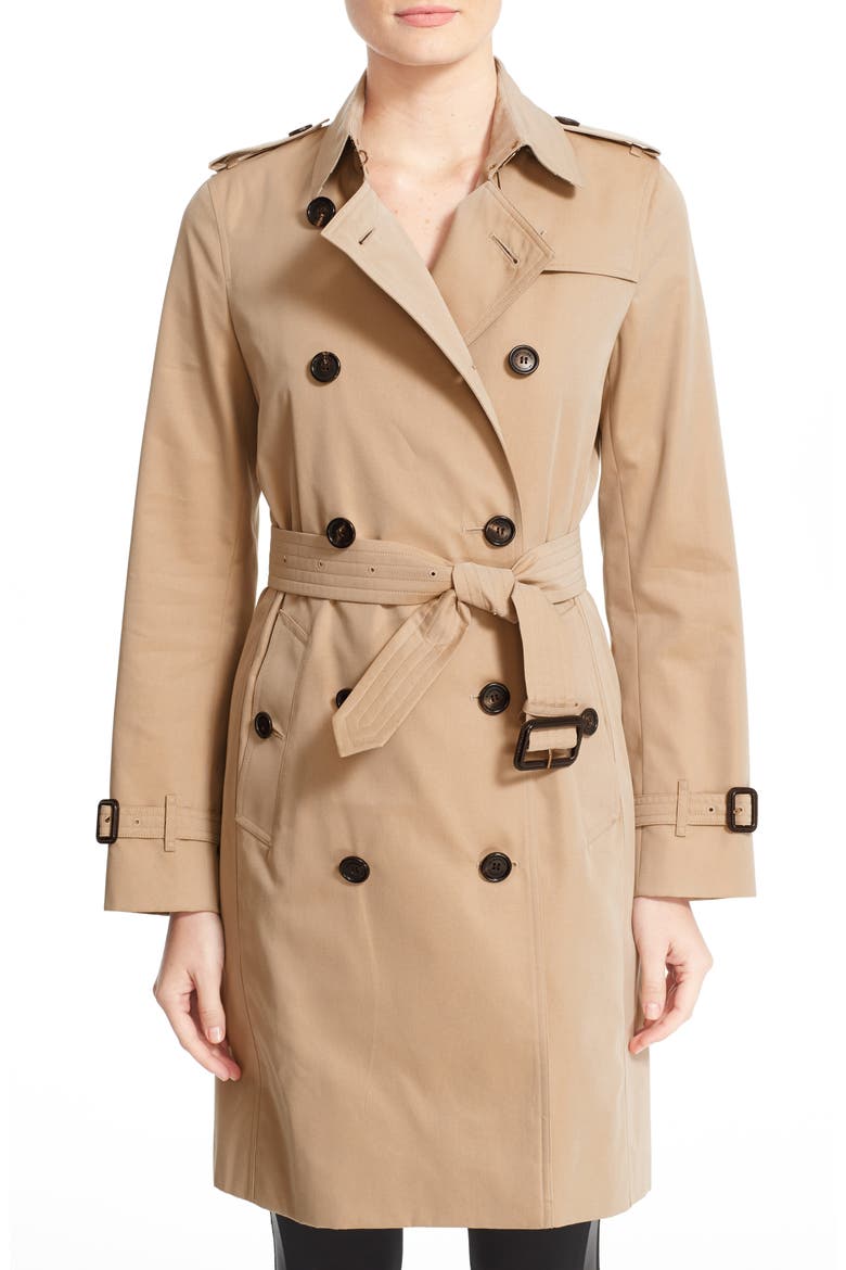 Kensington Long Trench Coat, Main, color, HONEY
