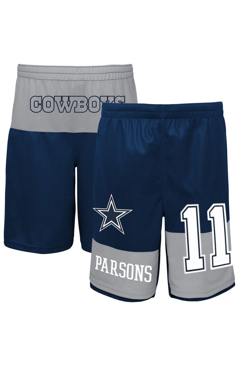 Outerstuff Youth Micah Parsons Navy Dallas Cowboys Player Name & Number Shorts, Main, color,