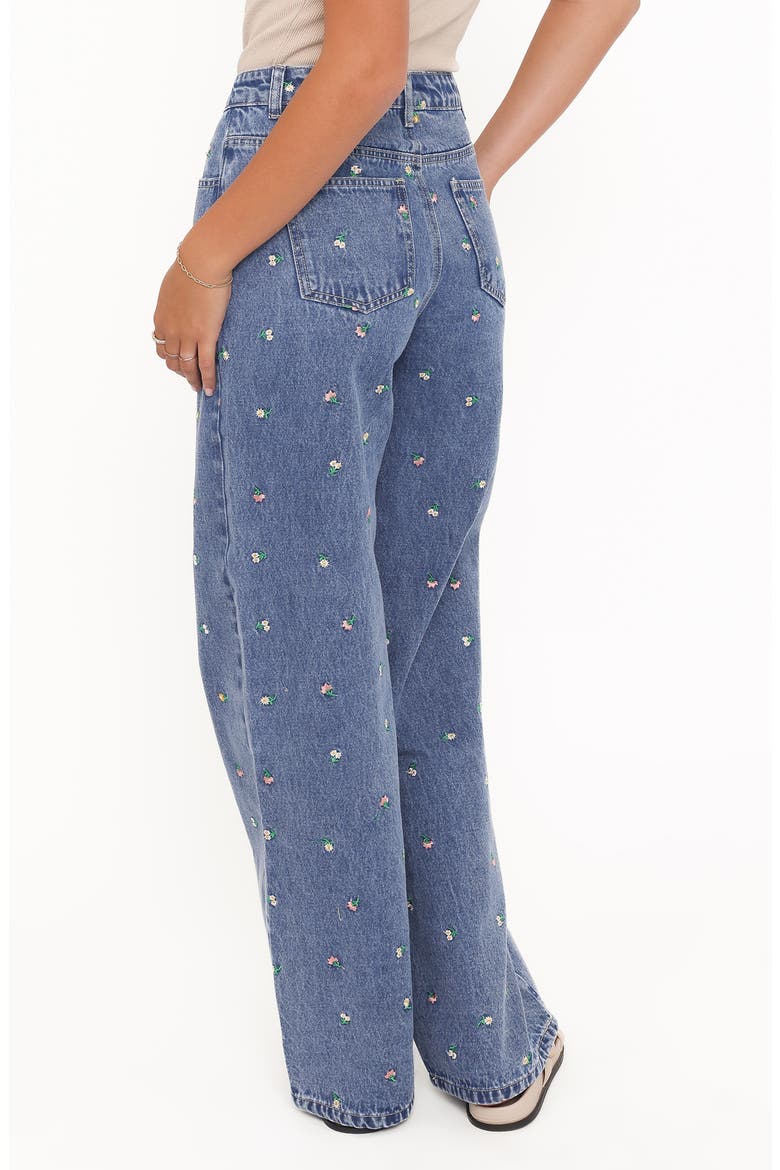 Kendall Floral Embroidered Straight Leg Jeans, Alternate, color, EMBROIDERY MEDIUM WASH