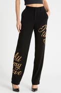 Cinq à Sept Love Letter Sequin High Waist Wide Leg Pants