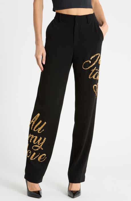 Love Letter Sequin High Waist Wide Leg Pants