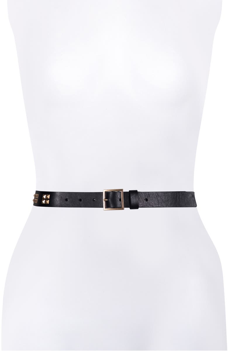 AllSaints Pyramid Stud Leather Belt, Alternate, color, 