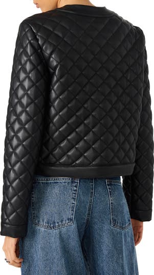 Quilted Faux Leather Jacket