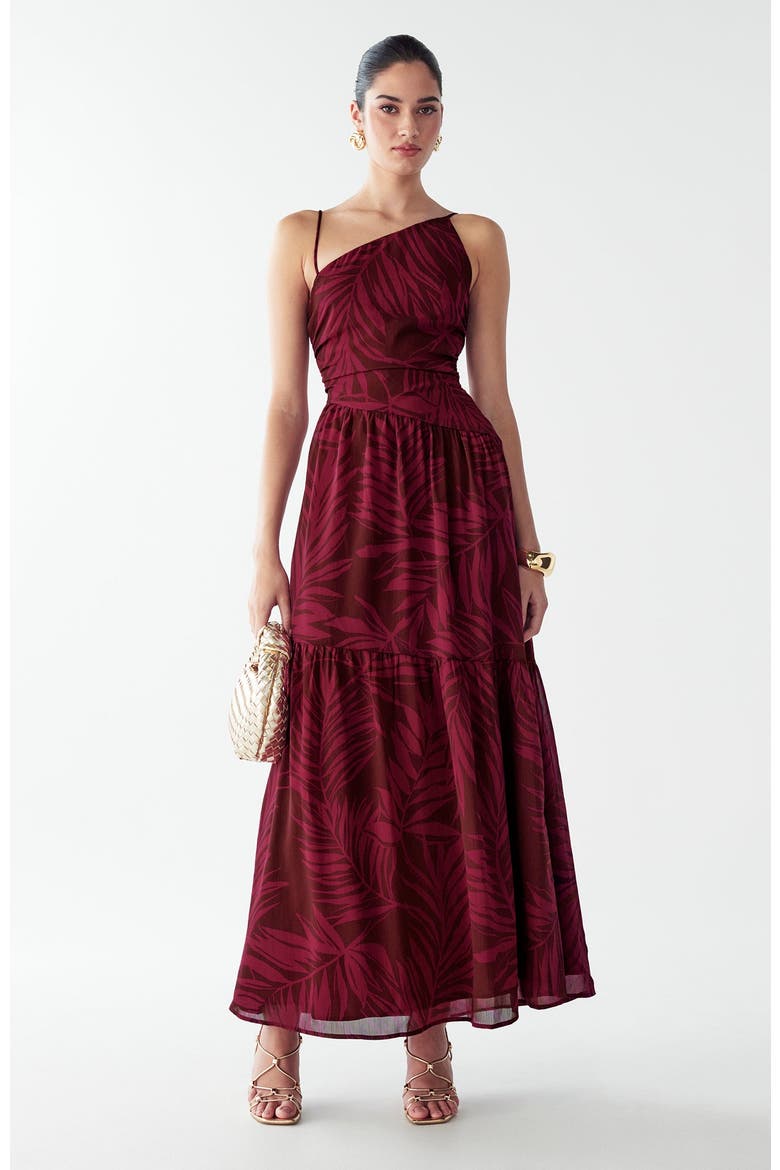 Vincent Maxi Dress, Alternate, color, Burgundy Palms