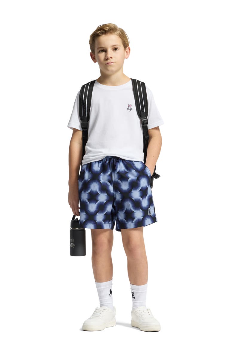 Psycho Bunny Kids' Paros Swim Trunks, Alternate, color, Evening Blue