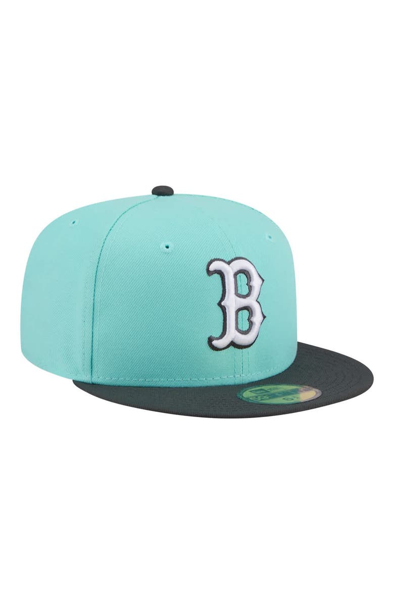 New Era Men's New Era Turquoise/Charcoal Boston Red Sox Two-Tone Color Pack 59FIFTY Fitted Hat, Alternate, color, Turquoise