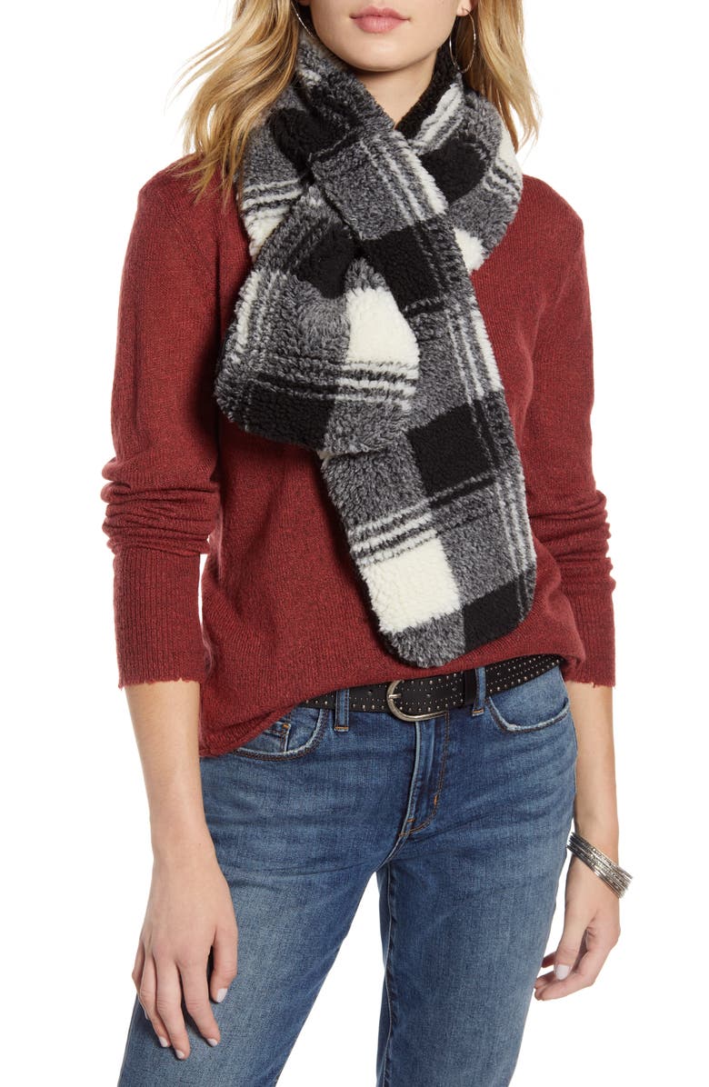 Treasure & Bond Faux Shearling Pull Through Scarf, Main, color, 