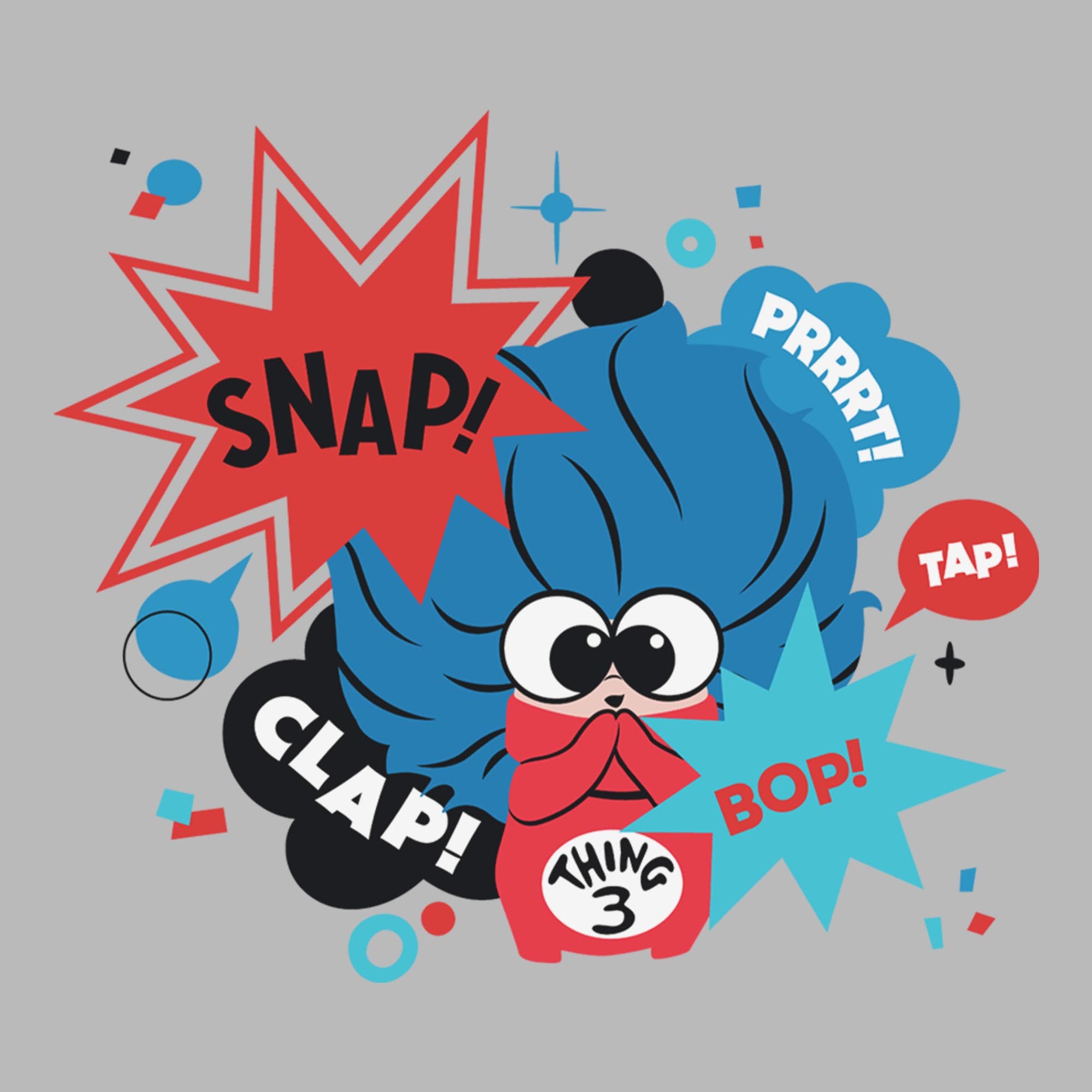 The Cat in the Hat Men's Thing 3 Clap Snap Short Sleeve T-shirt (Men ...