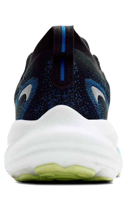 Brooks Glycerin Gts 22 Running Shoe In Black/cobalt/neo Yellow