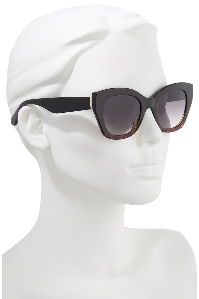 jalena 49mm gradient sunglasses, Alternate, color, BLACK/ HAVANA/ BLACK