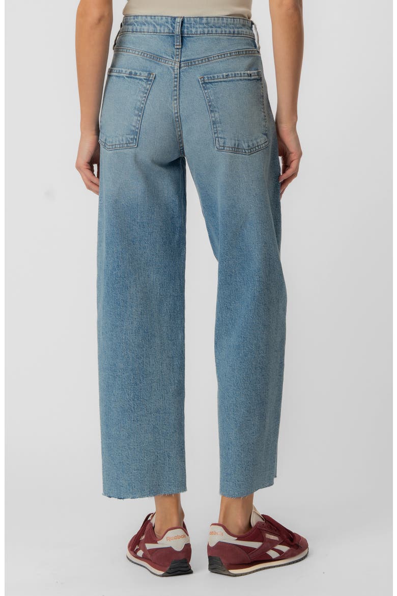 Gwen Raw Hem High Waist Crop Slouchy Wide Leg Jeans, Alternate, color, ANSWERING