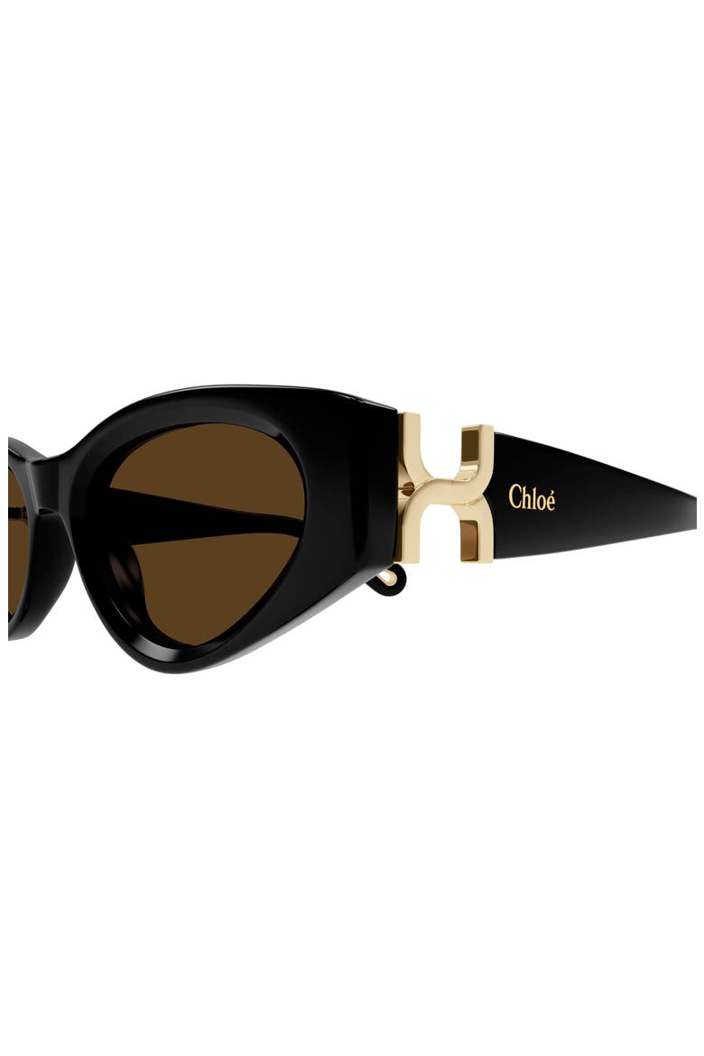 52mm Cat Eye Sunglasses, Alternate, color, BLACK