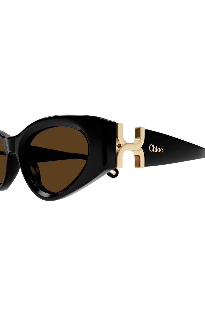 Chloé 52mm Cat Eye Sunglasses, Alternate, color, Black