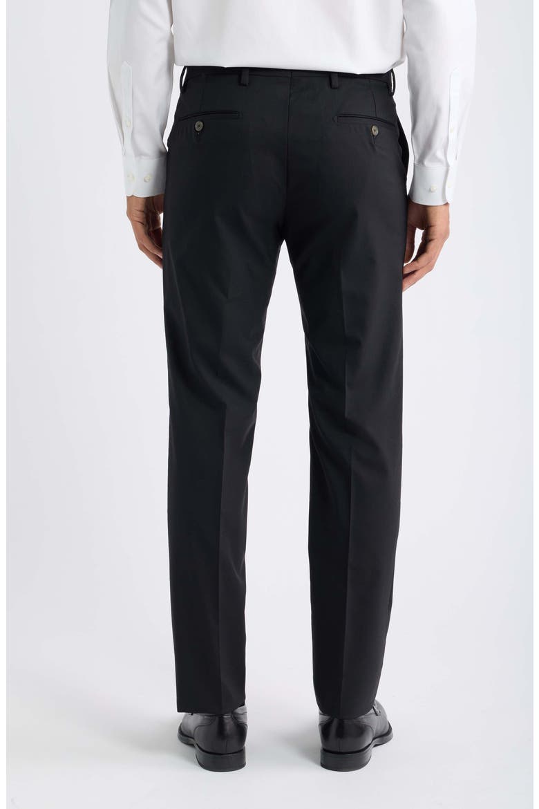 Flat Front Tropical Weight Stretch Wool Dress Pants, Alternate, color, BLACK