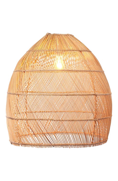 Bell Shaped Rattan Pendant Light