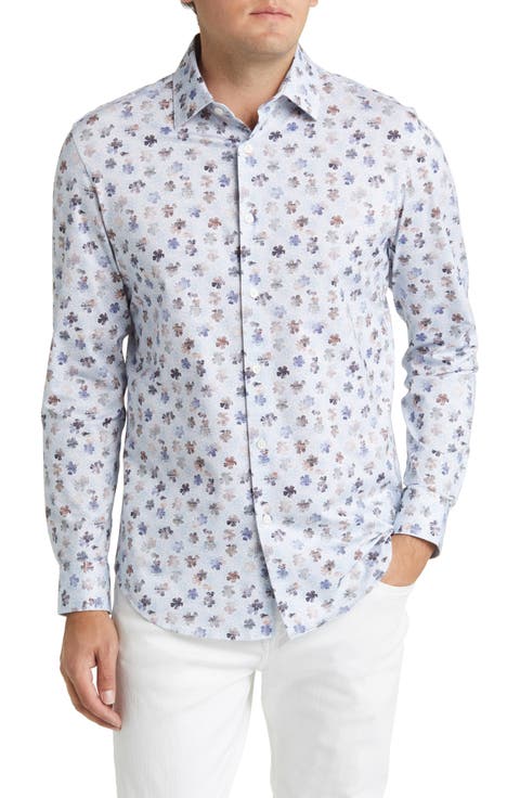 OoohCotton® Print Button-Up Shirt
