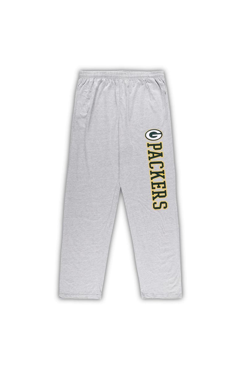 CONCEPTS SPORT Men's Concepts Sport Green/Heather Gray Green Bay Packers Big & Tall T-Shirt & Pants Sleep Set, Alternate, color,