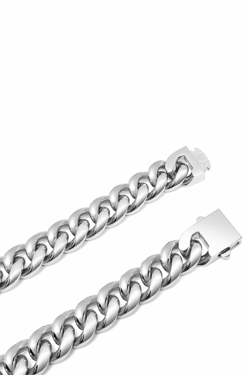 Nialaya Chunky Cuban Chain Choker, Alternate, color, Silver