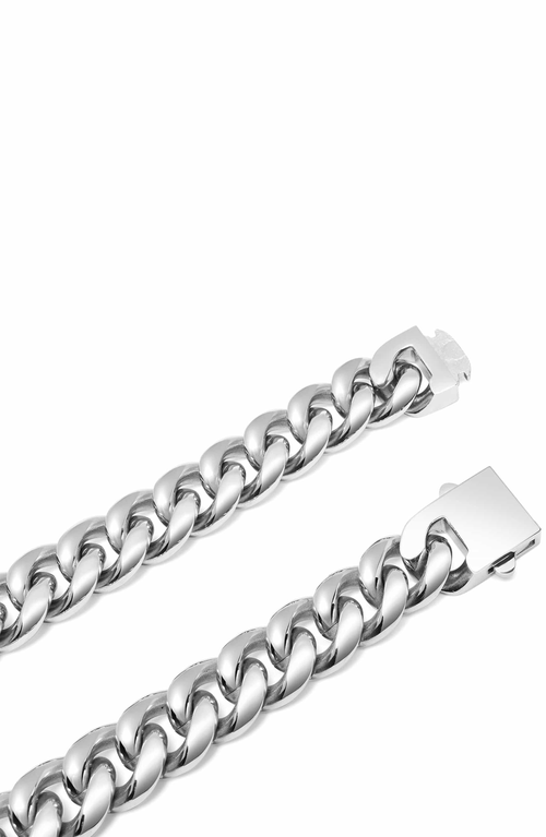 Nialaya Chunky Cuban Chain Choker In Silver