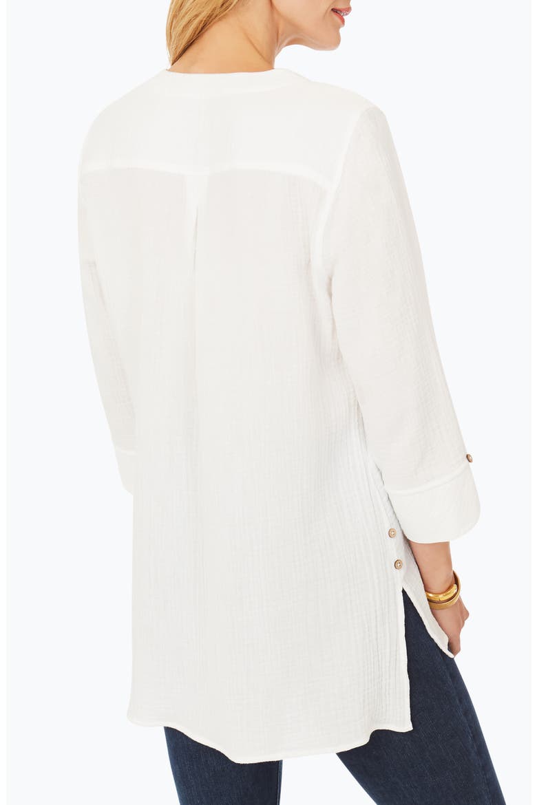 Vena Cotton Gauze Tunic, Alternate, color, WHITE