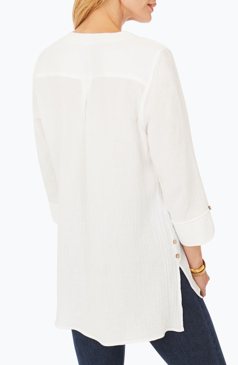 Foxcroft Vena Cotton Gauze Tunic, Alternate, color, 