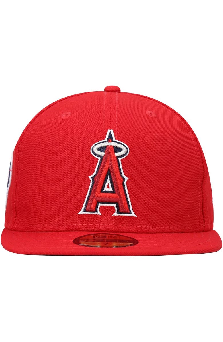 New Era Men's New Era Red Los Angeles Angels 9/11 Memorial Side Patch 59FIFTY Fitted Hat, Alternate, color,