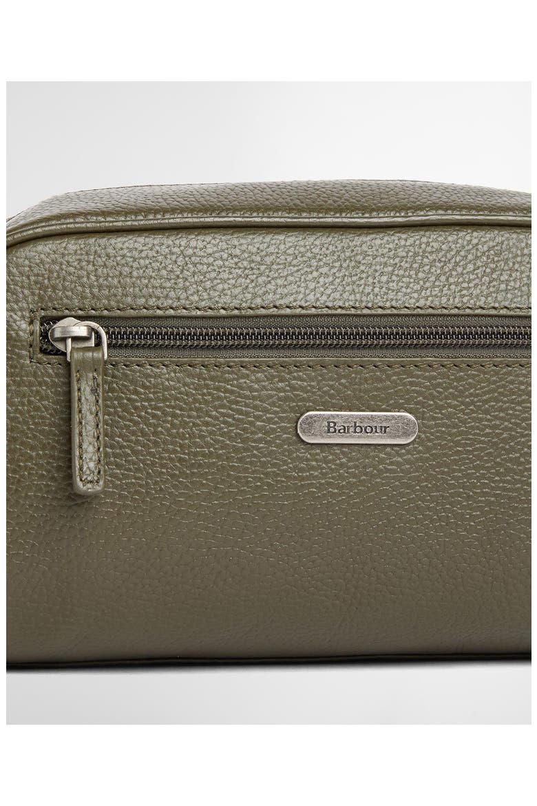 Brunton Leather Washbag, Alternate, color, DARK OLIVE