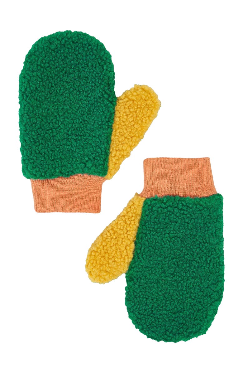 Roarsome Fleece Mittens, Main, color, Green
