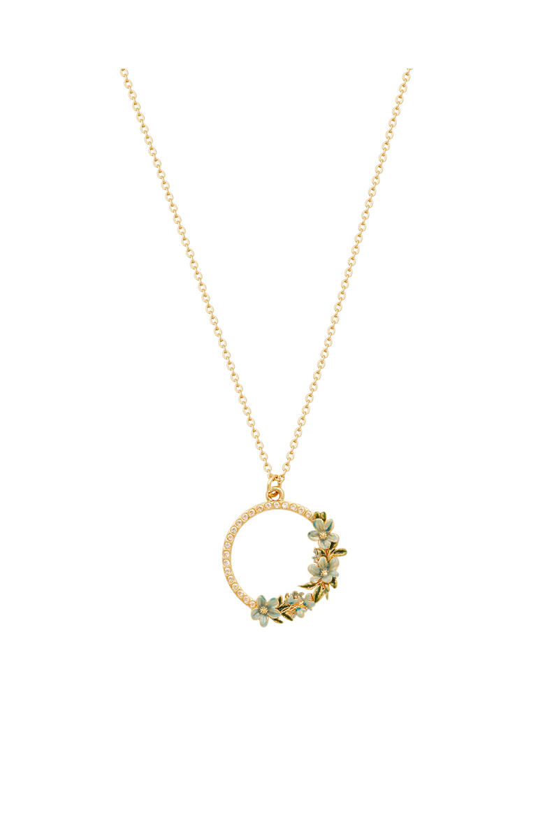 Floral Wreath Necklace, Main, color, Gold