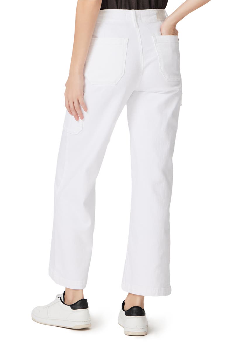 Carly High Waist Ankle Wide Leg Cargo Pants, Alternate, color, CRSP WHT