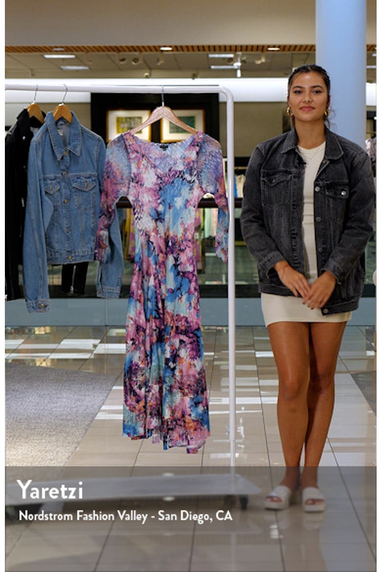 Bell Sleeve Charmeuse & Chiffon Dress video