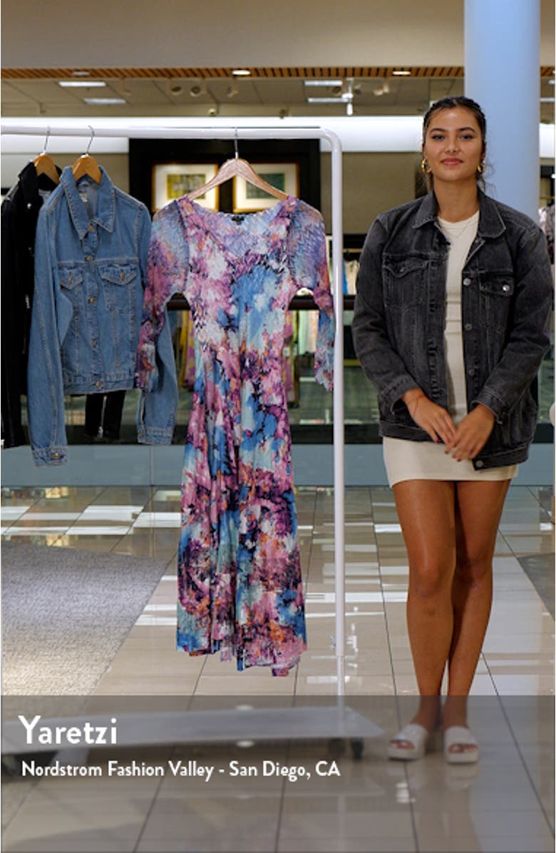 Bell Sleeve Charmeuse & Chiffon Dress, sales video thumbnail