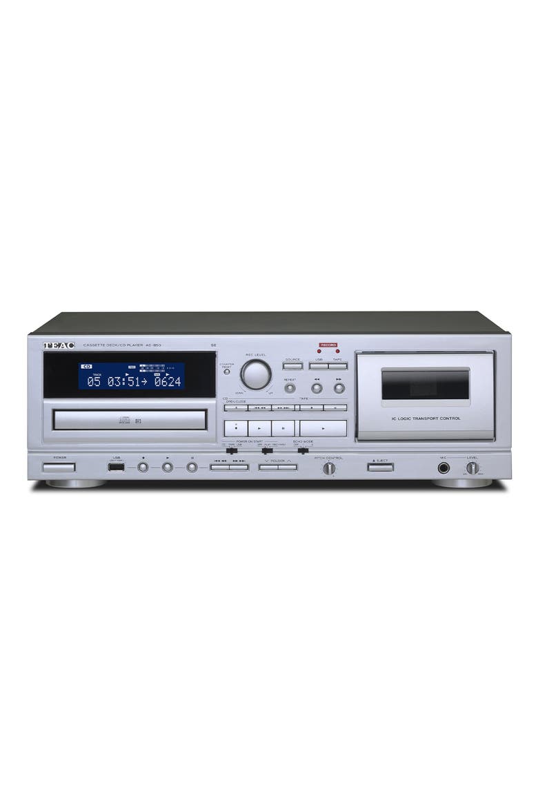 AD-850-SE Cassette Deck & CD Player with Microphone Input & Digital Recording, Main, color, Silver