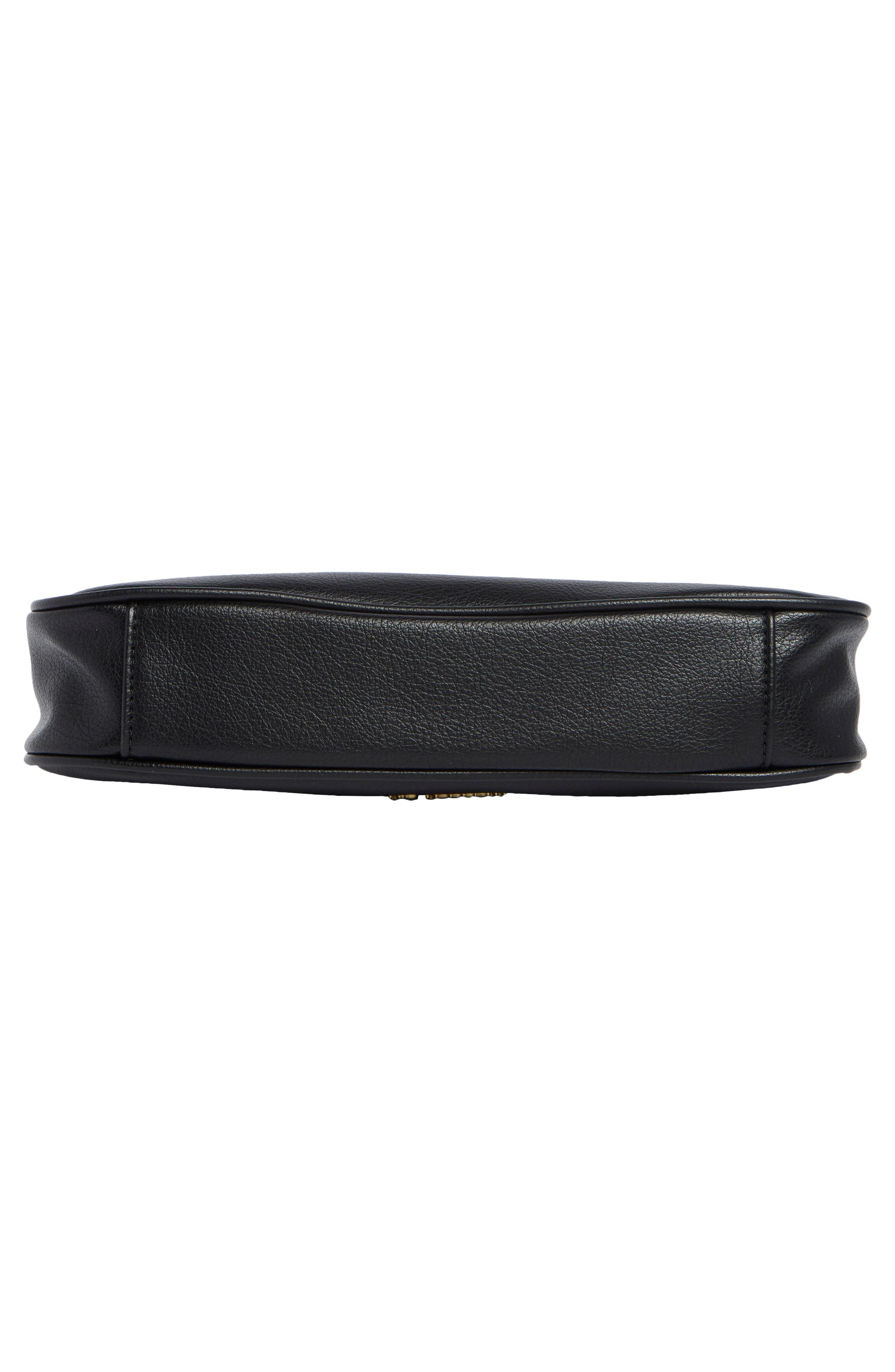Textured Chain Faux Leather Shoulder Bag, Alternate, color, BLACK