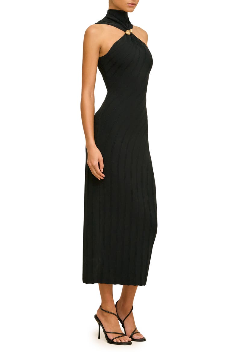 Jessica Sleeveless Midi Dress, Alternate, color, BLACK
