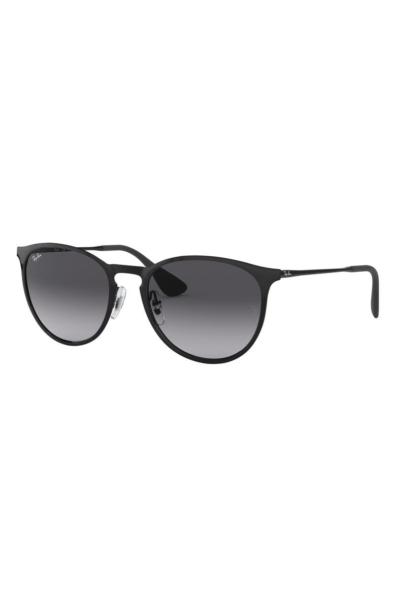 Ray-Ban Erika 54mm Round Sunglasses, Alternate, color, Black