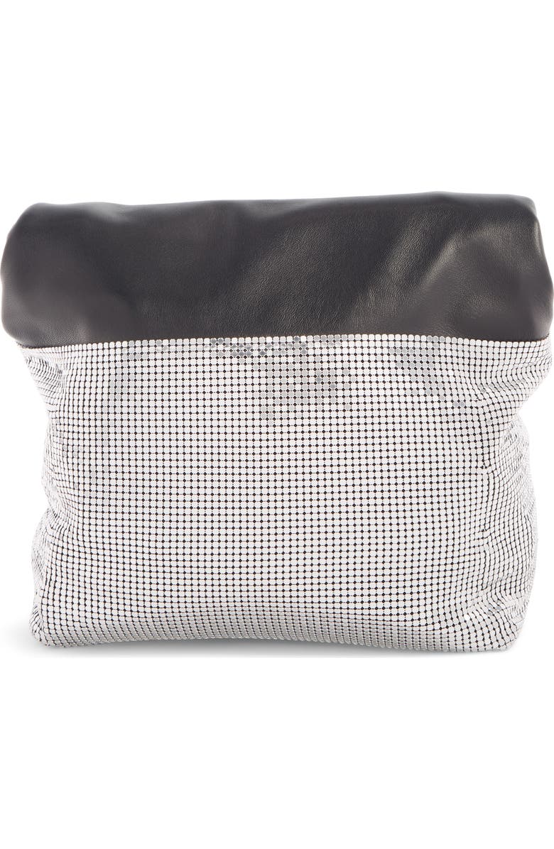 Rabanne paco rabanne Mesh Foldover Clutch, Alternate, color,