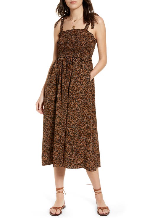 Tie Shoulder Midi Sundress