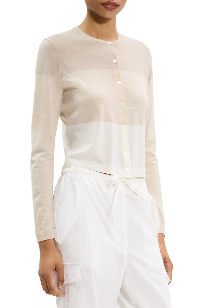 Theory Colorblock Merino Wool Cardigan, Alternate, color, 