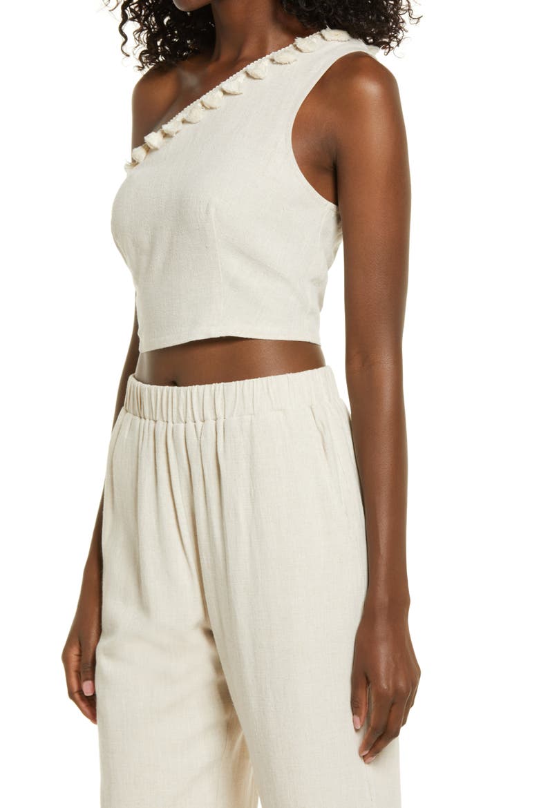 One-Shoulder Crop Top, Alternate, color, BEIGE
