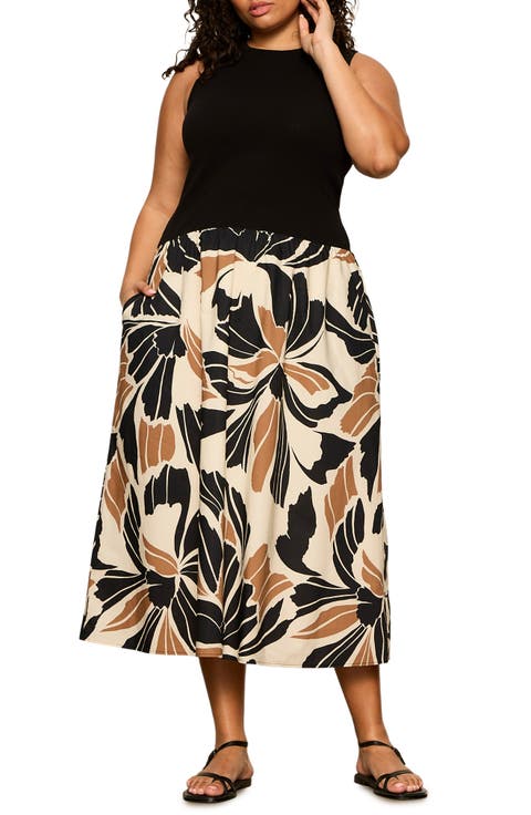 Sandbar Mixed Media Dress (Plus)
