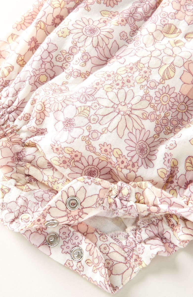 Nordstrom Printed Cotton Bubble Romper, Alternate, color, Ivory Egret Flat Flowers