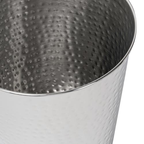 Happimess Axel Modern Minimalist Hammered Steel 2-gallon Wastebasket In Silver